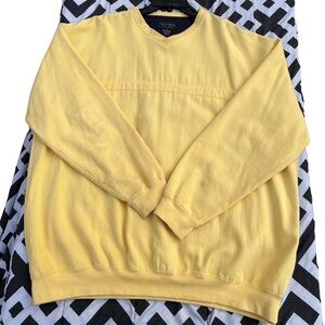 Duck Head Men’s Yellow V-Neck Sweatshirt Size X-Large Casual Pullover Jacket